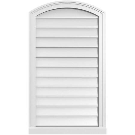 Ekena Millwork Arch Top Surface Mount PVC Gable Vent: Functional, w/ 2"W x 2"P Brickmould Sill Frame, 22"W x 38"H GVPAR22X3803SF